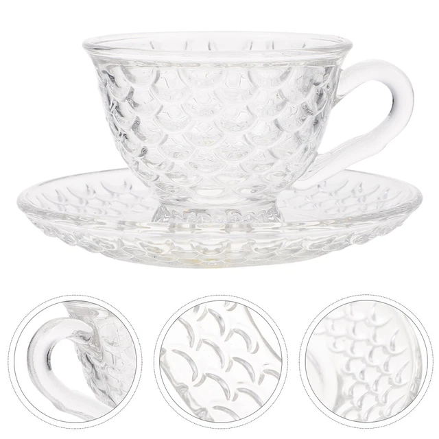 1 Set Kaffeetasse Saucer Set Glasschale Kaffeetasse Wasser Trinkbecher