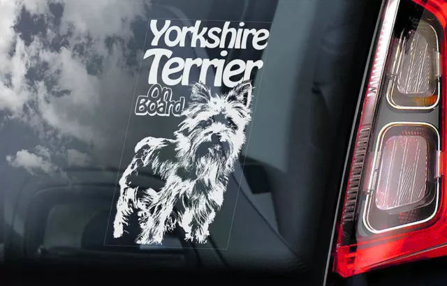 YORKSHIRE TERRIER Car Sticker, Yorkie Dog Window Bumper Sign Decal Gift Pet -V02