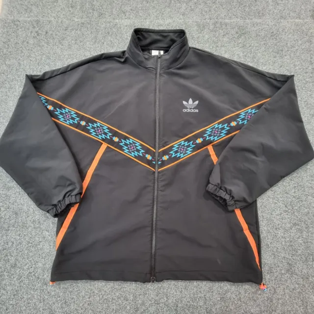 adidas Jacket Mens XLARGE black track windbreaker Geometry softshell Size XL