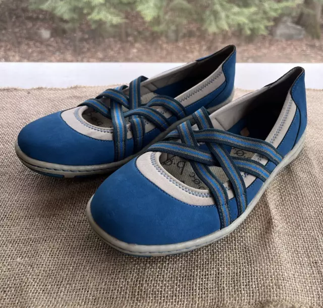 BOC Born Concept Women's Blue Strappy Comfort Athletic Mary Jane Loafers Size 9