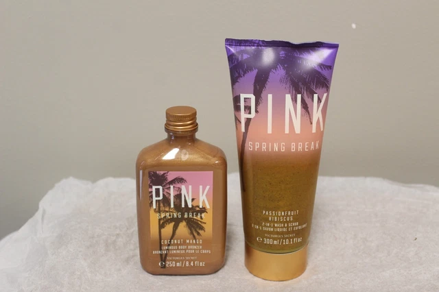 2 VICTORIA'S SECRET PINK SPRING BREAK PASSIONFRUIT HIBISCUS Coconut BODY BRONZER