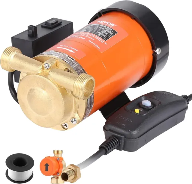 VEVOR 120W Water Pressure Booster Pump 110V AC 396 GPH 21.75 PSI Household