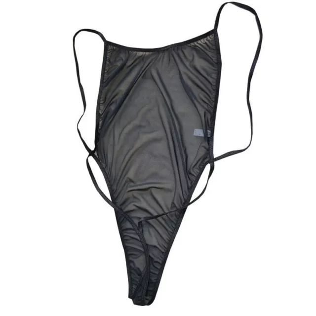 Uomo Gay Rete Nera Mankini Body senza Schiena Reggicalze Sexy Top Erotica Gilet