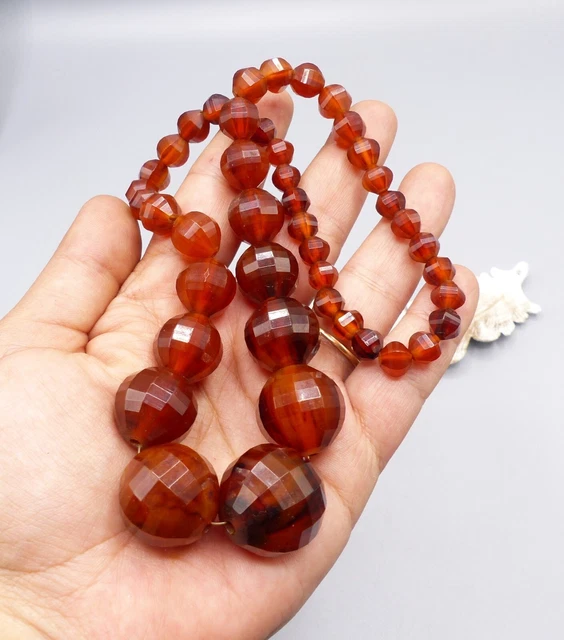 ANCIEN COLLIER BAKELITE perle ART DECO Necklace Halskette Collana