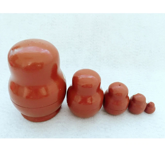 5er Set Matrjoschka Matröschka Babuschka Eule Holzpuppen Spielzeug Dekoration 2