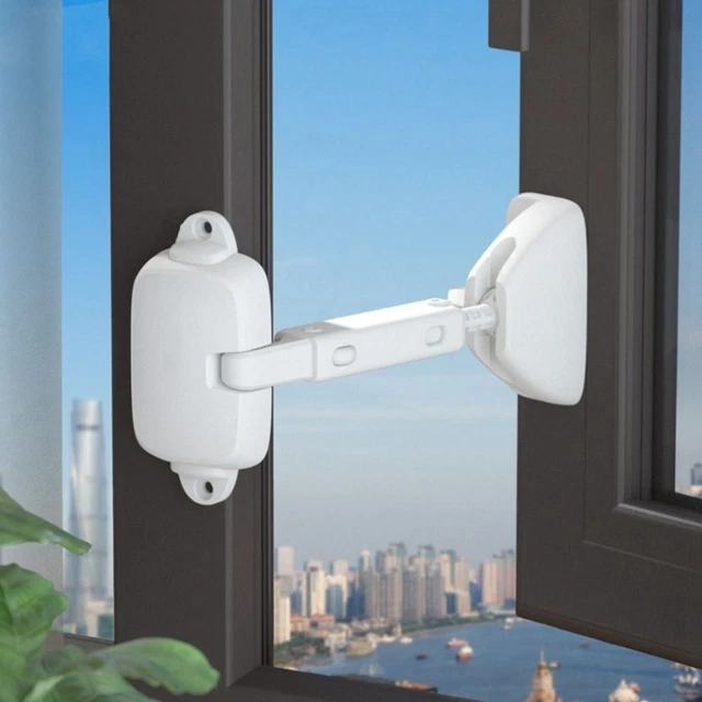 Restrictor de ventana de seguridad prevención de caídas cerradura ventana limitador de ventana