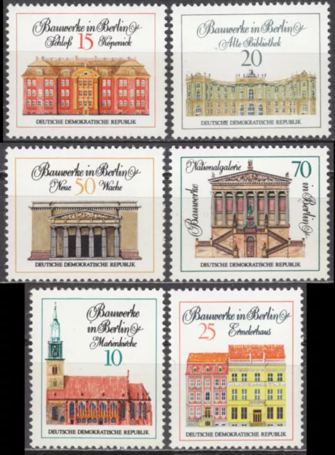 DDR Mi.-Nr. 1661-1666 postfrisch Bedeutende Bauwerke (IV) Gebäude in Berlin