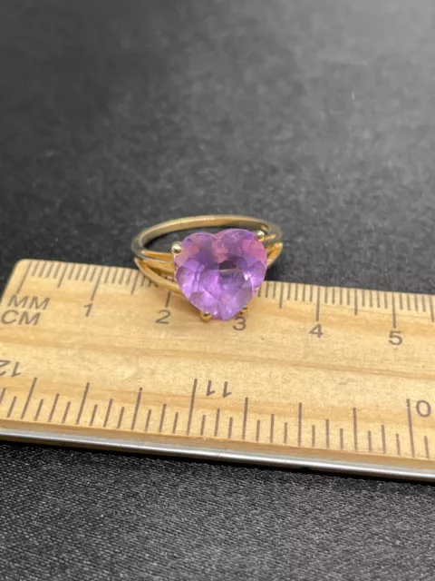 14K Gold and Unknown Purple Gemstone Ring - Size 8.75- 3.5 Grams- Estate Find