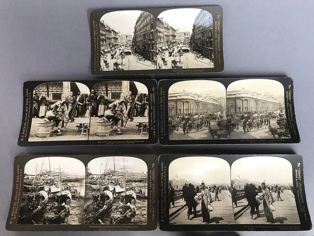 5x s/w Stereofotografie Perfec Stereograph H. C. White Stereoskopie Weltstadt~05