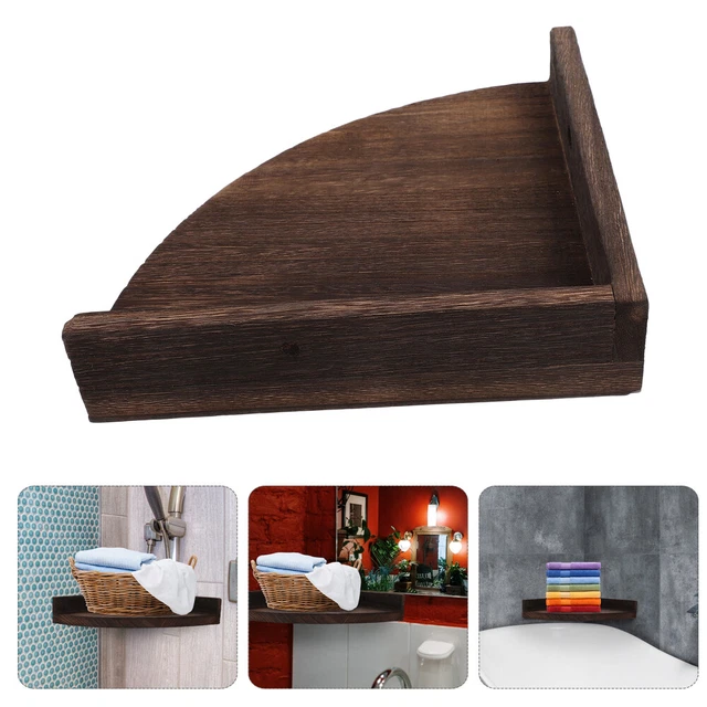 Mensola Angolare Galleggiante In Rovere Massello Naturale – 1 Pezzo, Design Rotondo, Per Parete, Varie Misure