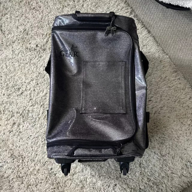Glam'r Gear Silver Mobile Changing Station Dance Duffel Bag Built-In Rack