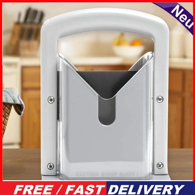 Guillotine Bagel Slicer With Safety Shield - Serrated Stainless Steel Blade