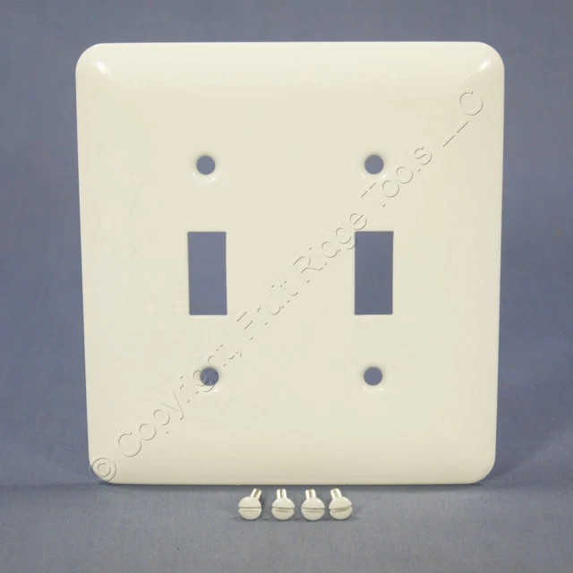Cubierta de interruptor de metal pintado blanco morera 2G palanca placa de pared 76072