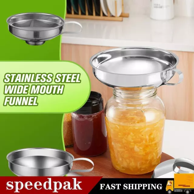 Steel Funnel Metal Fill Jam Jar Wide Neck Kitchen Tool-2022 S6Z1