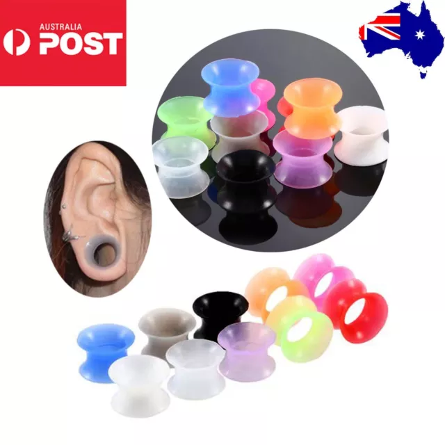 1Pair Soft Silicone Ear Tunnels Plugs Flexible Stretcher Taper Piercing Earrings