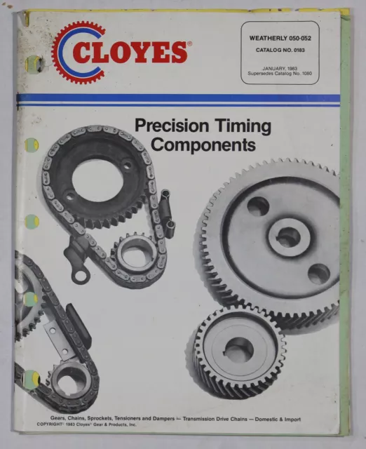 Cloyes Timing Components Parts Book ~ 1983 ~ Catalog # 0183