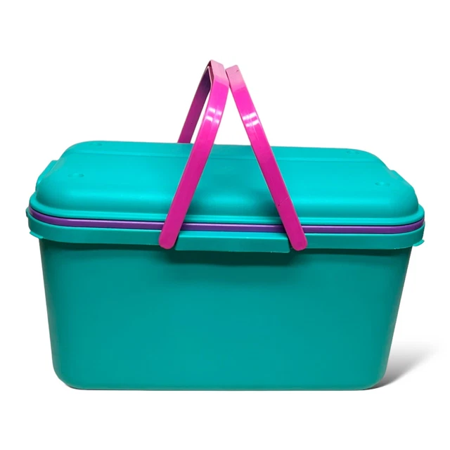 Organizador del sistema de almacenamiento de bolsos de costura artesanal Eagle 20" Craftstor con bandeja rosa azulada