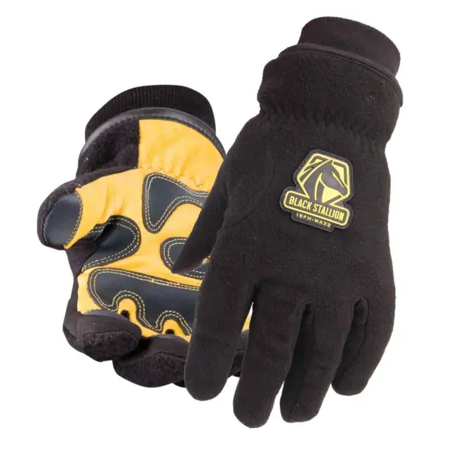 Black Stallion 15FH-MAX2 Fleece/Grain Pigskin Waterproof Gloves Medium