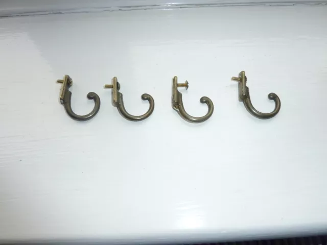4 x Vintage Brass Curtain Tie Backs with Screws