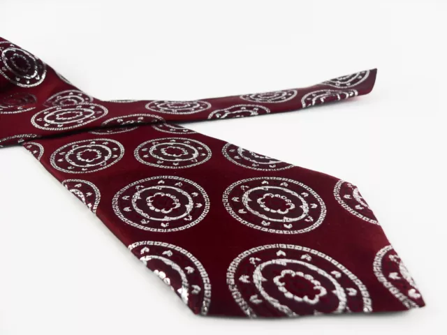 Cravatta VINTAGE Cesare Balzano bordeaux Necktie 100% Seta Silk MADE IN ITALY