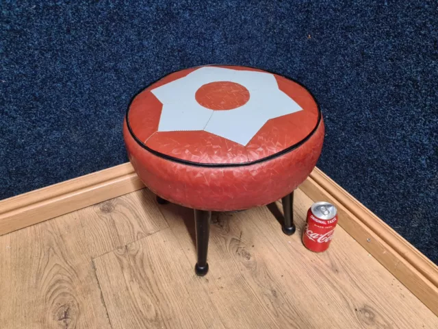 Poggiapiedi Sherborne Vintage anni '60 Vinile Finta Pelle Poufe Star