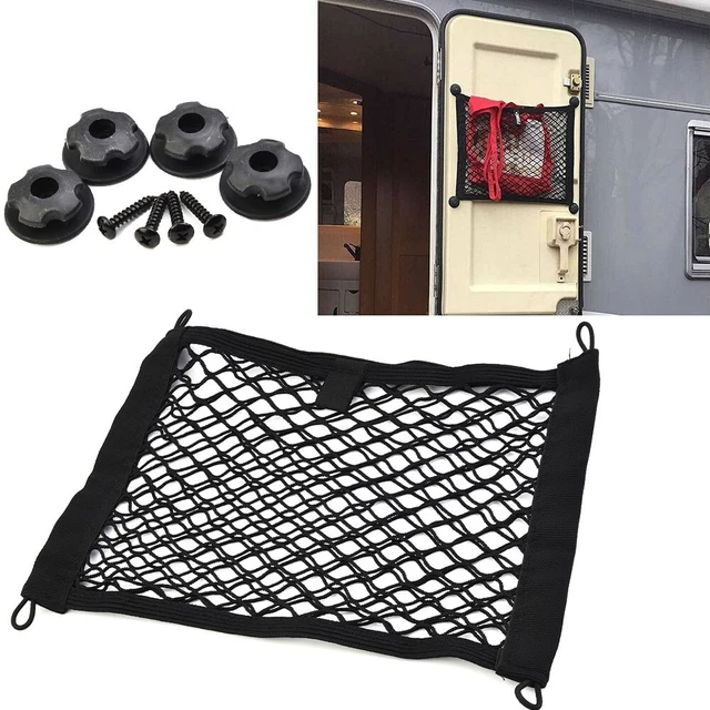 Domemit Range Chaussures Suspendu Camping Car, Rangement Chaussure Porte pour Caravane avec Auto-adhésif, 6 Grandes Poches en Filet pour Armoire et Porte étroite, Organisateur de Chaussures