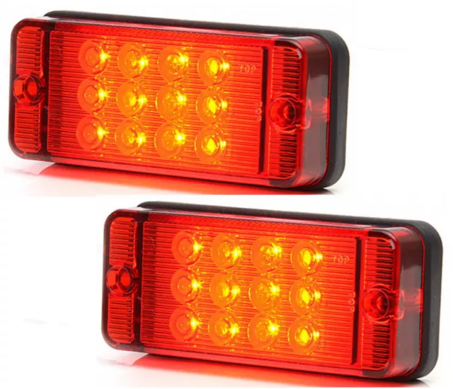 2 Stück LED  Nebelschlussleuchte Nebellampe 12/24V Leuchte Anhänger Pkw LkW