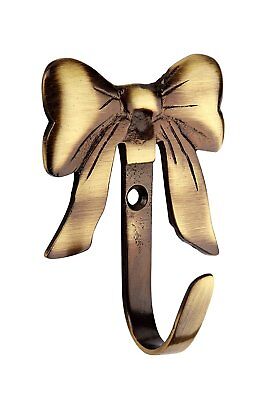 Brass Antique Bow Design Wall Robe Coat Clothes Hook Small