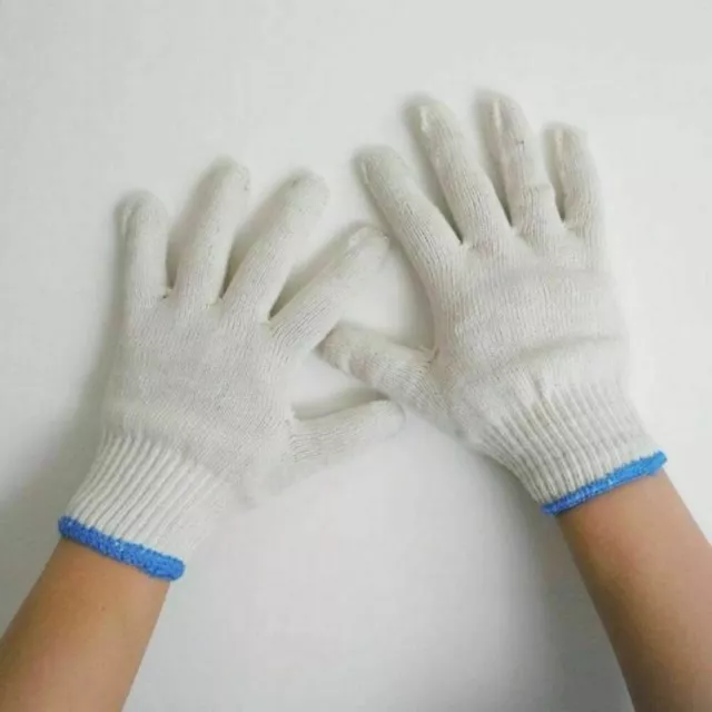 Cotton Gloves. Protective StRings Knit Gloves.Knitted Cotton Polyester Gloves U8