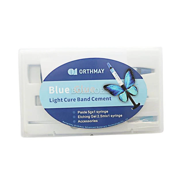 1 box dental blue glue light cure band cerament past + Etching Gel accessories