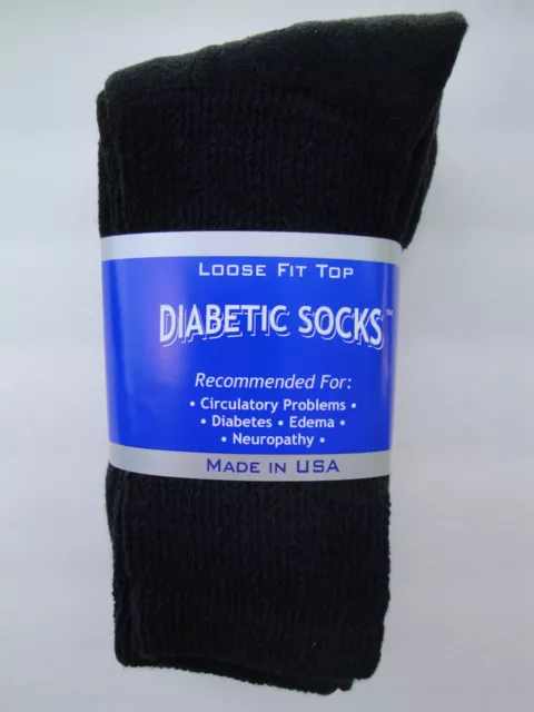 BEST QUALITY 18 pair of mens black Diabetic crew socks 13-15 KING SZ ...