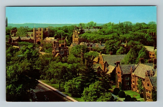 Princeton University NJ-New Jersey, Aerial Historic Campus Halls Chrome Postcard