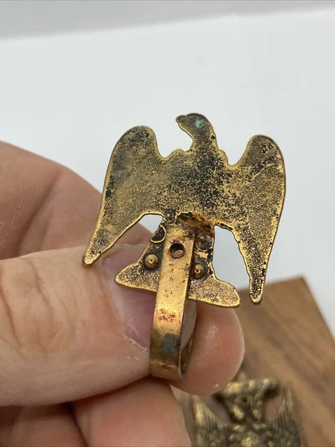 Vintage Brass Eagle Hook Wingspan Small Size Mixed Metal Lot Of 2 / 1-3/4”x1-1/8 8