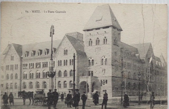 Metz 57 CPA La Post Central -animated Condition 1924