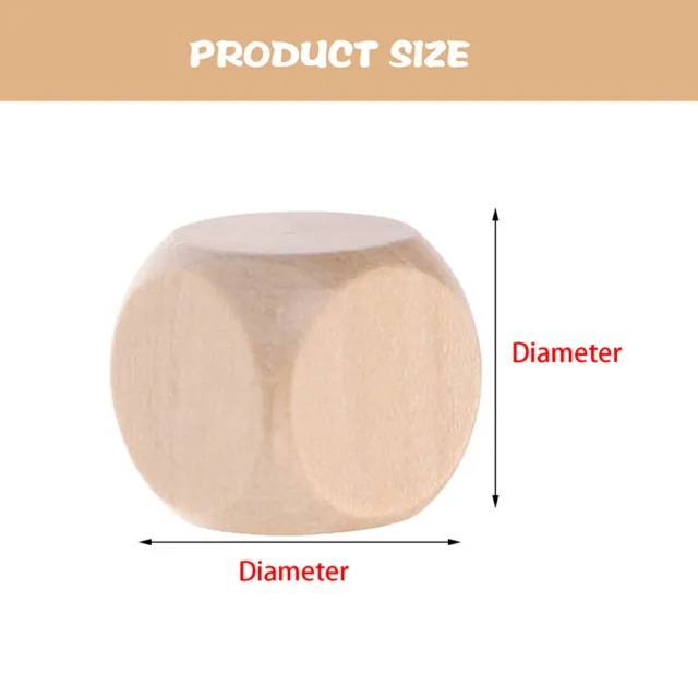 1 Stück Blankowürfel Holzwürfel für DIY Basteln Handwerk 10,16,20,25,30,40-60mm 2