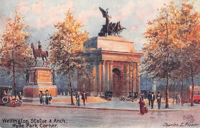 Cpa Illustrateur / Signature / Charles Flower / Wellington Statue And Arch