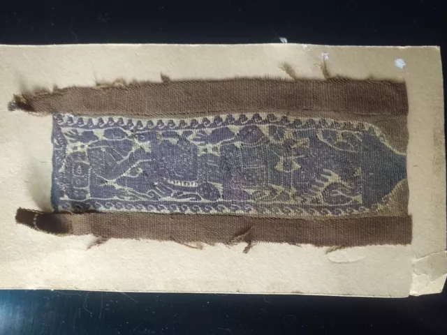 Antiguo Fragmento Textil Egipcio Copto Tapiz Cristianismo #2 Figuras