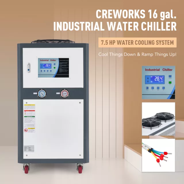 CREWORKS Industrial Water Chiller for CNC Laser Engraver Cutter w. 60L Capacity
