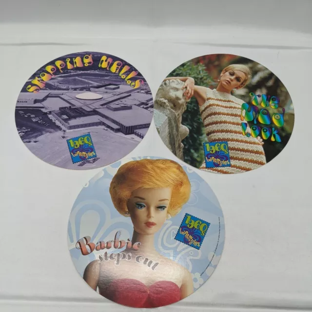Lot of (3) 1960s Lifestyles Circular Cardboard Collectables With Fun Facts