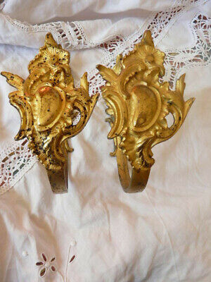 Pair of French Antique Gilt Bronze Curtain Tie- Backs. With Maker's Mark.