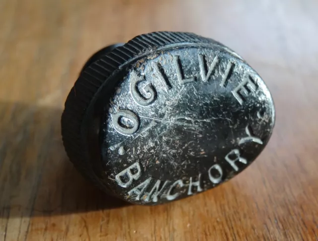 Vintage Ebonite Vulcanite Screw-in Bottle Stopper. Ogilvie Banchory, Scotland