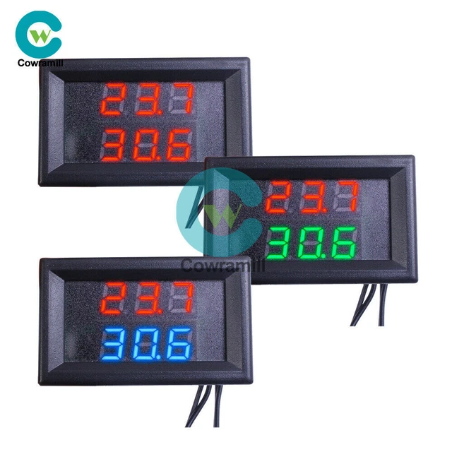 WATERPROOF THERMOMETER LED Display Dual Digital Temperature Sensor NTC