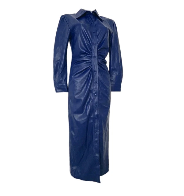 slim fit dress slacks ZARA. Blue faux leather dress Ts – Hibuy market
