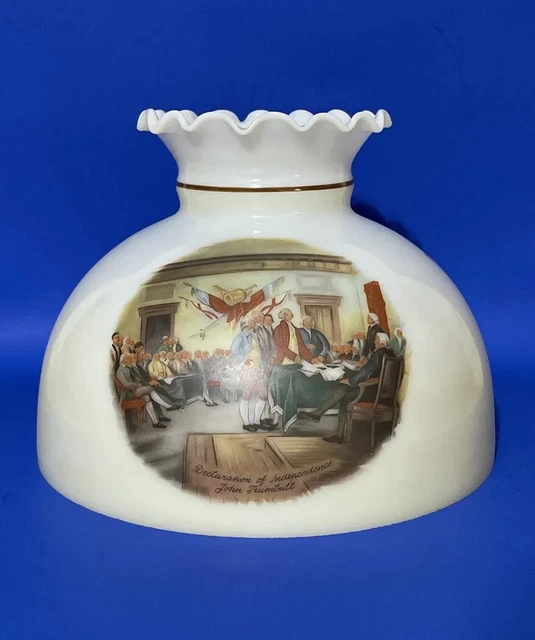 Vintage GWTW 10" Fitter Revolutionary War Oil Or Electric Glass Dome Lamp Shade