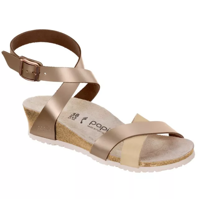 REDUCED Papillio by Birkenstock LOLA Leather Frosted Metallic Rose BNIB 1008935