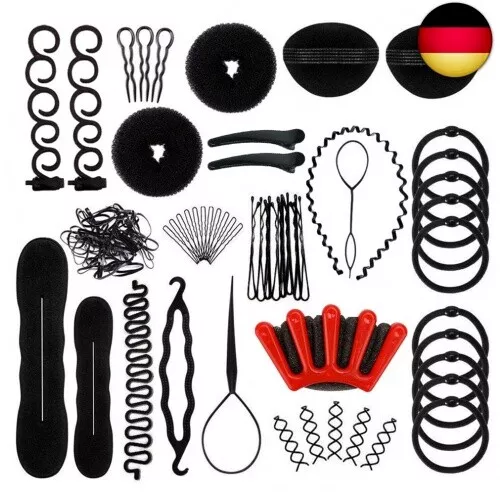 Haare Frisuren Hilfe Set 27Pcs, Dutt Bun Maker/Flechthilfe Haare Zubehör Kit