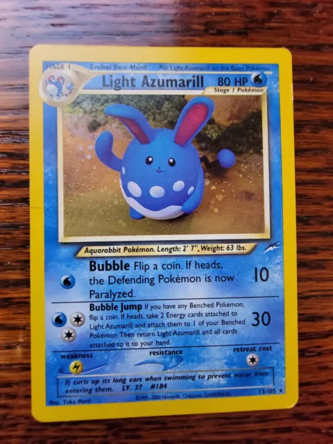 Light Azumarill 13/105 - Neo Destiny - Holo Pokemon TCG Card WOTC MP