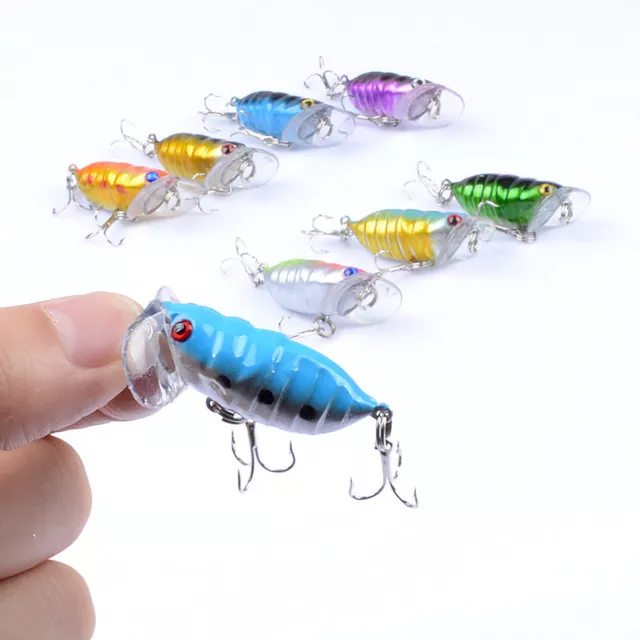 8x Mini Cicada Fishing Lure Topwater Popper Crawler Surface Bream Bass Cod Perch 3