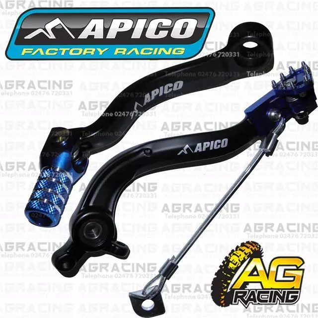 Apico Black Blue Rear Brake & Gear Pedal Lever For Husqvarna TC 85 2018-2020