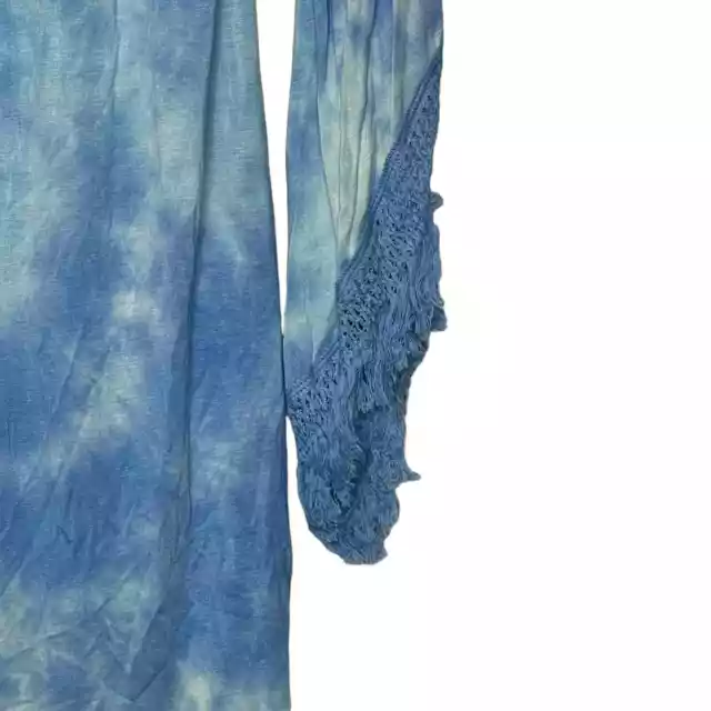 VaVa By Joy Han Blouse Tunic Top Size XS Blue Tie Dye Womens Stretch Blend NWT 3